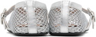 ALAÏA Silver Fishnet Ballerina Flats