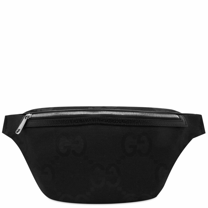 Photo: Gucci Men's Tonal Jumbo GG Waist Bag in Black