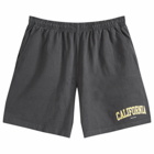 Sporty & Rich Men's California Gym Shorts in Faded Black/Gold