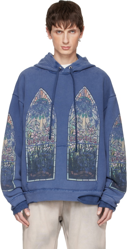 Photo: Who Decides War Blue Faded Hoodie