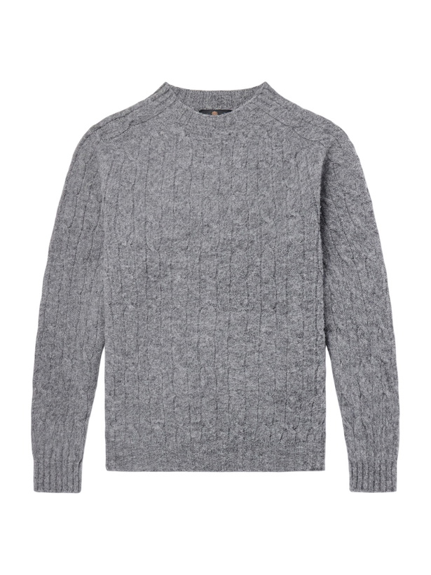 Photo: Barbour - Cable-Knit Wool Sweater - Gray