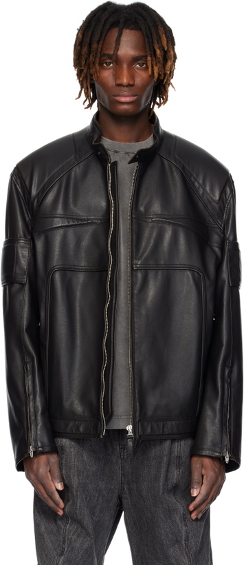 Photo: Juun.J Black Rider Faux-Leather Jacket