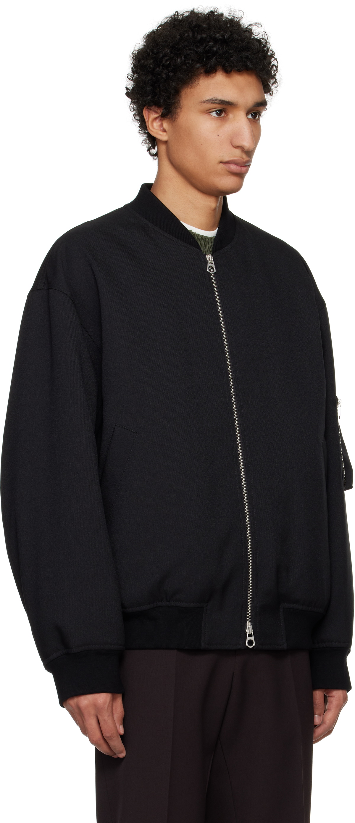【SALE】JilSanderジップアップボンバージャケット黒ネイビーNEW SALE】JilSanderジップアップボンバージャケット黒ネイビーNEW