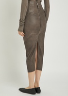 Rick Owens Leather-blend Midi Skirt Light Brown