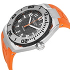 Hamilton Navy Sub Black Dial Stainless Steel Case Orange Rubber Strap Mens Watch H78615985