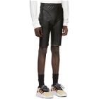 adidas Originals by Alexander Wang Black Faux-Leather Shorts