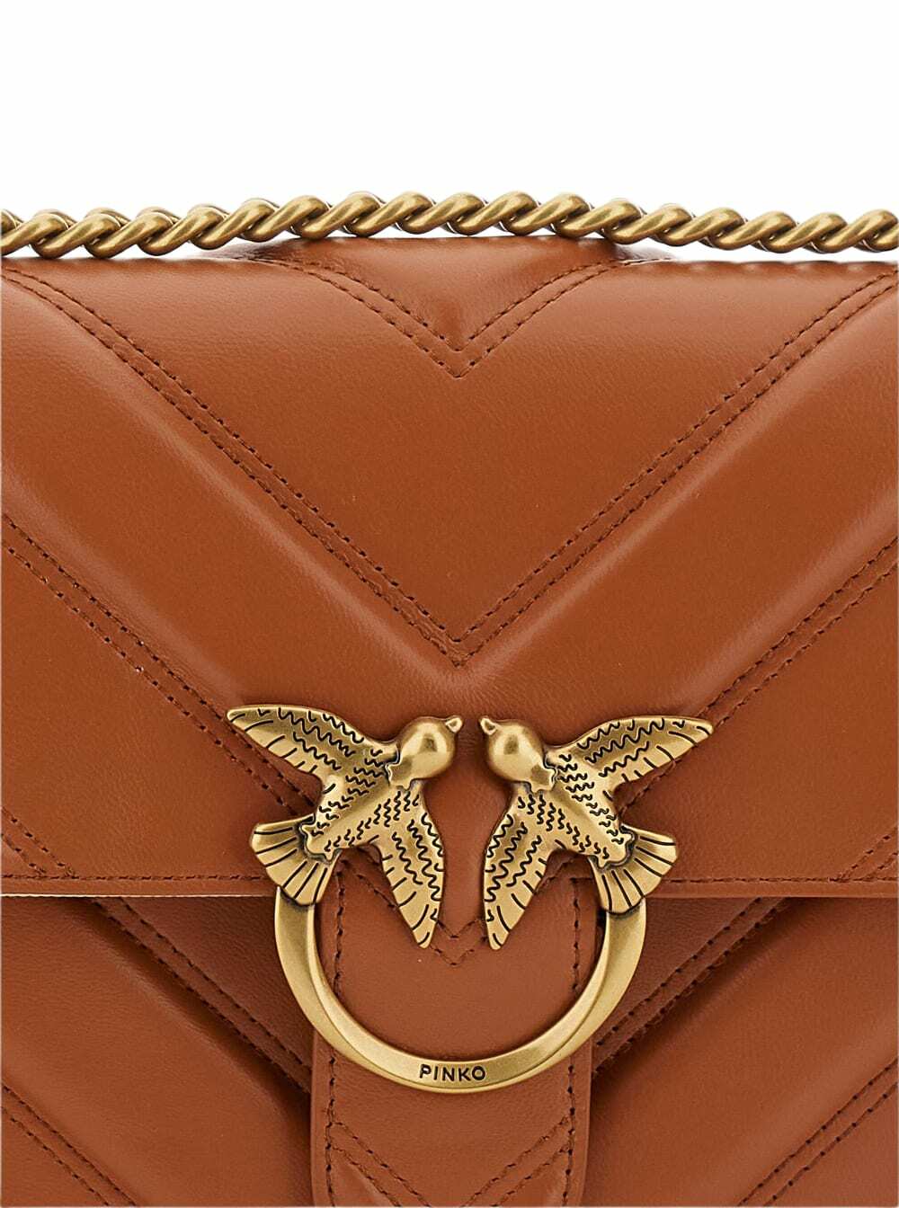 Pinko Love Bag Leather Crossbody Bag