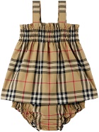 Burberry Baby Beige Vintage Check Dress & Bloomers Set