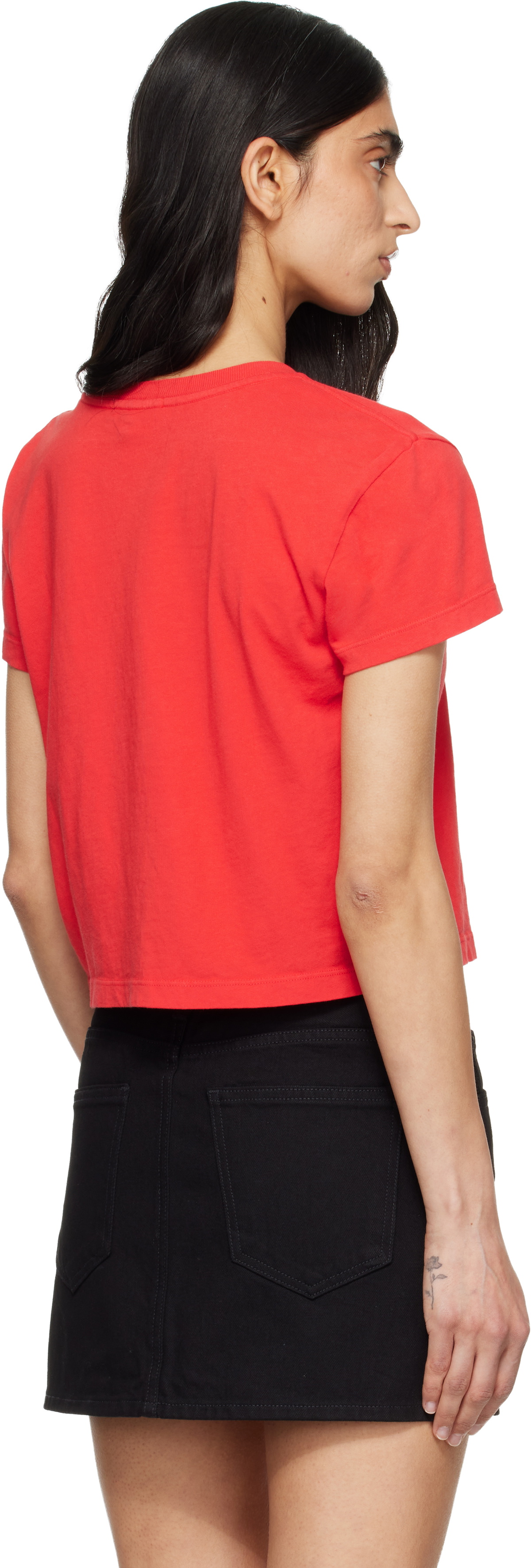 AGOLDE Red Adine Shrunken T-shirt