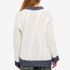Daniëlle Cathari Women's x Woolrich Oversized Cable Knit in White/Blue