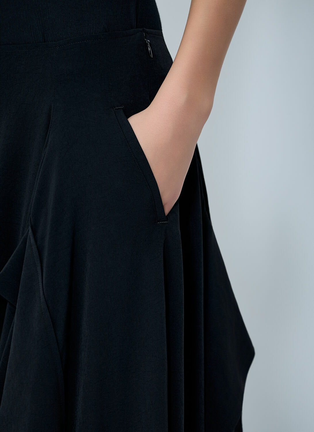 Yohji Yamamoto Paneled Flare Midi Skirt