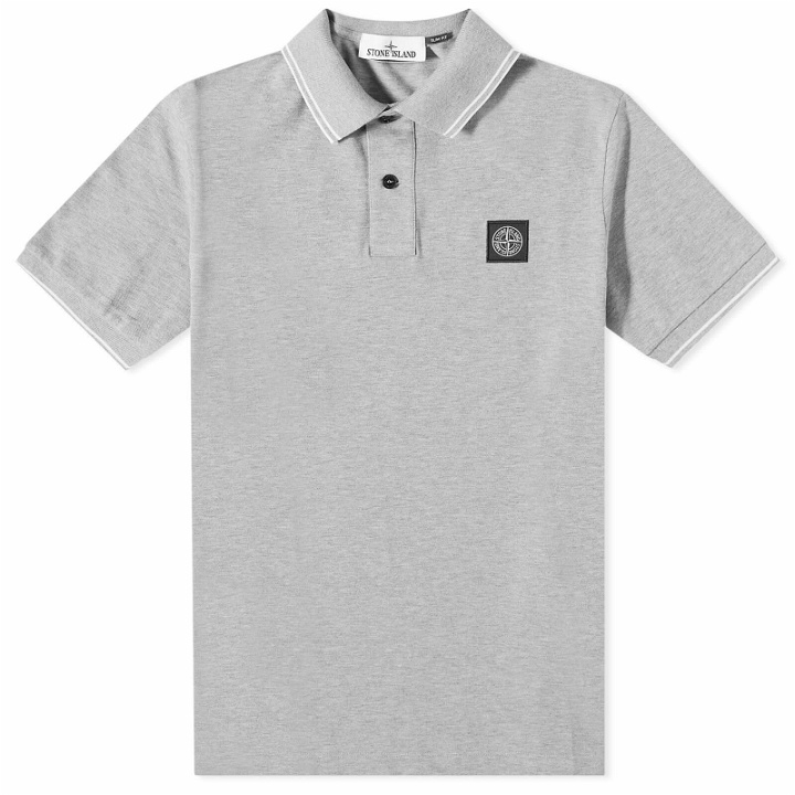 Photo: Stone Island Men's Patch Polo Shirt in Grey Marl