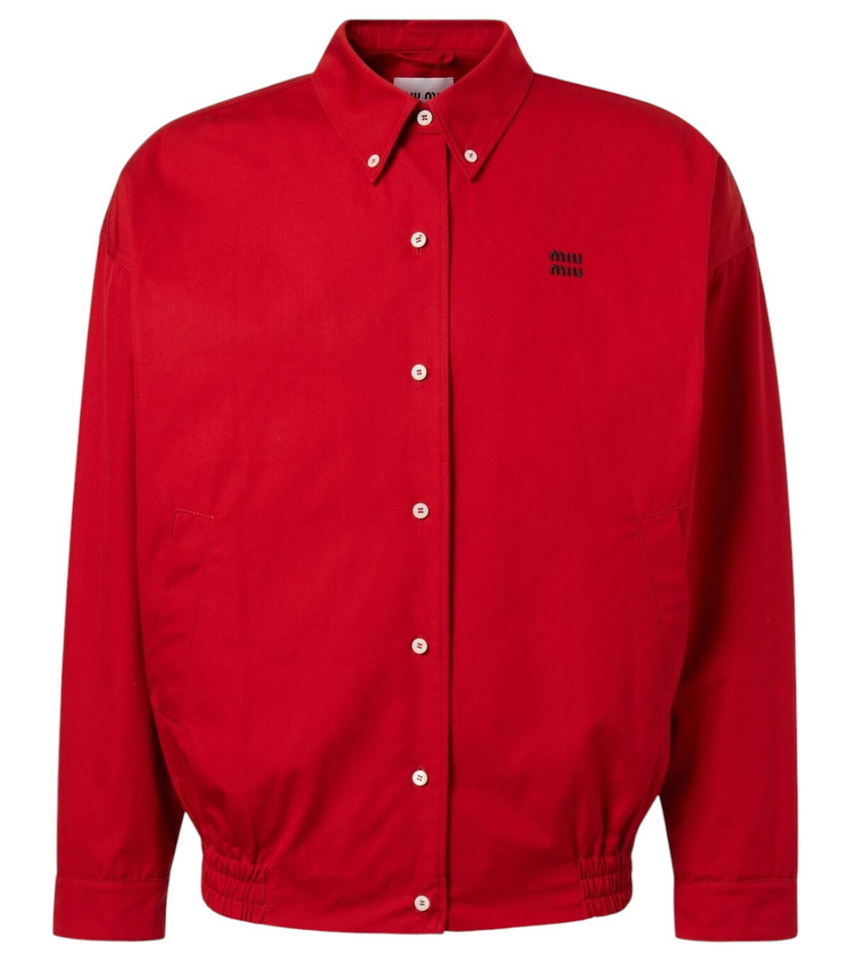 Miu Miu Logo embroidered technical jacket Miu Miu