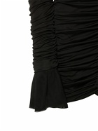 BLUMARINE - Jersey & Chiffon Draped Mini Dress