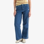 Adidas Women's Adicolor Denim 3-Stripes Track Pants in Indigo Denim