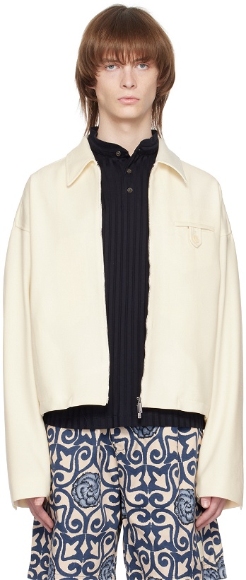 Photo: Emporio Armani Off-White Embroidered Jacket