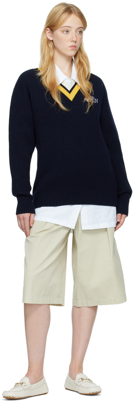 Manors Golf Navy Patch Sweater