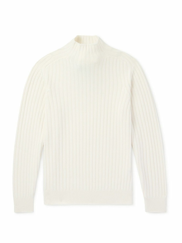 Photo: Brunello Cucinelli - Ribbed Cashmere Sweater - Neutrals