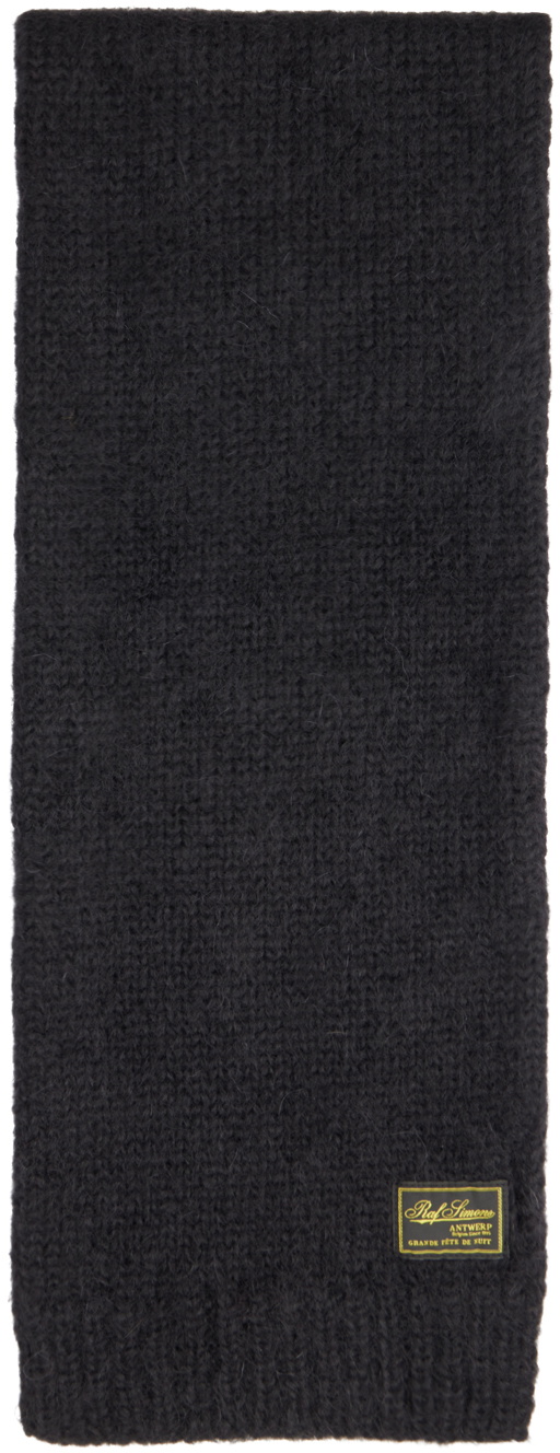 Raf Simons Black Mohair Scarf