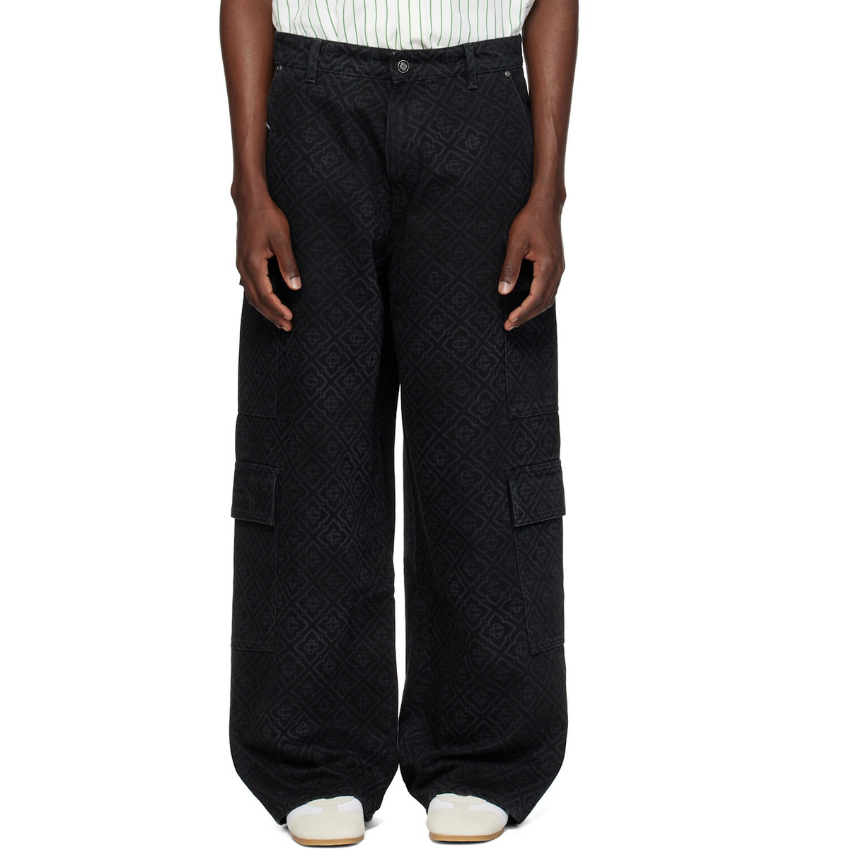 Casablanca Black Monogram Cargo Denim Jeans