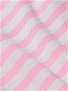 G/FORE - Striped Perforated Tech-Jersey Polo Shirt - Pink