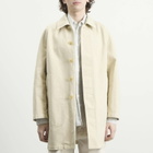 Auralee Men's Garment-Dyed Cotton Heavy Twill Short Coat in Dusty Ivory