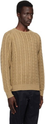 BEAMS PLUS Khaki Cable Knit Sweater
