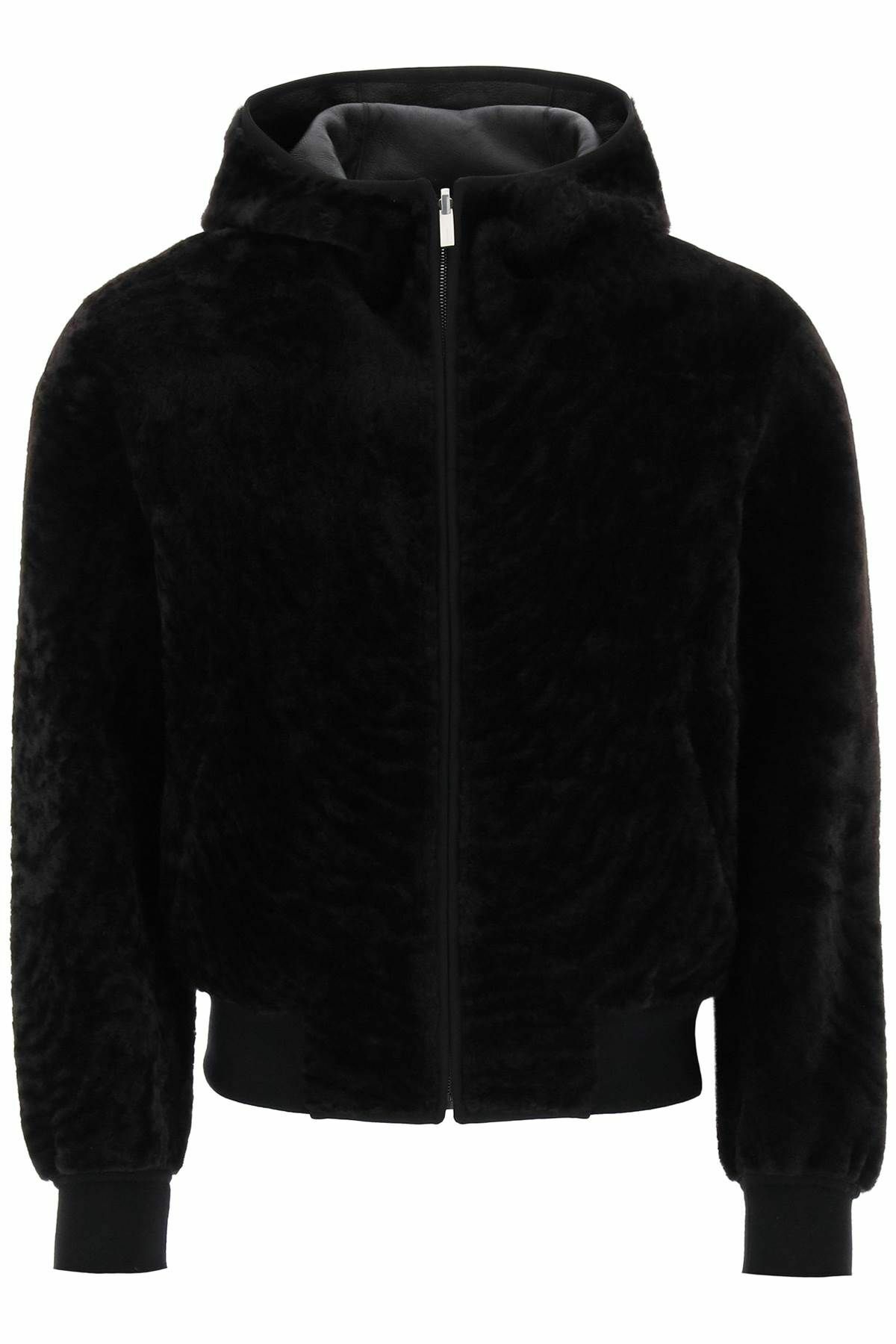FERRAGAMO reversible shearling hooded blouson Brown Salvatore 