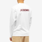 Jacquemus Men's Pavane Logo Long Sleeve T-Shirt in White Jelly Print