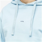A.P.C. Men's Larry Central Logo Hoodie in Light Blue