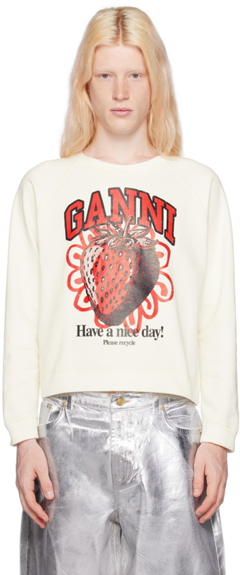 Photo: GANNI Off-White Strawberry Sweatshirt