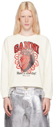 GANNI Off-White Strawberry Sweatshirt