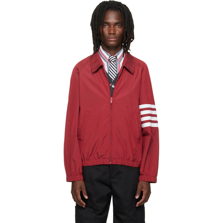 Photo: Thom Browne Red Ripstop Raglan Coach Jacket