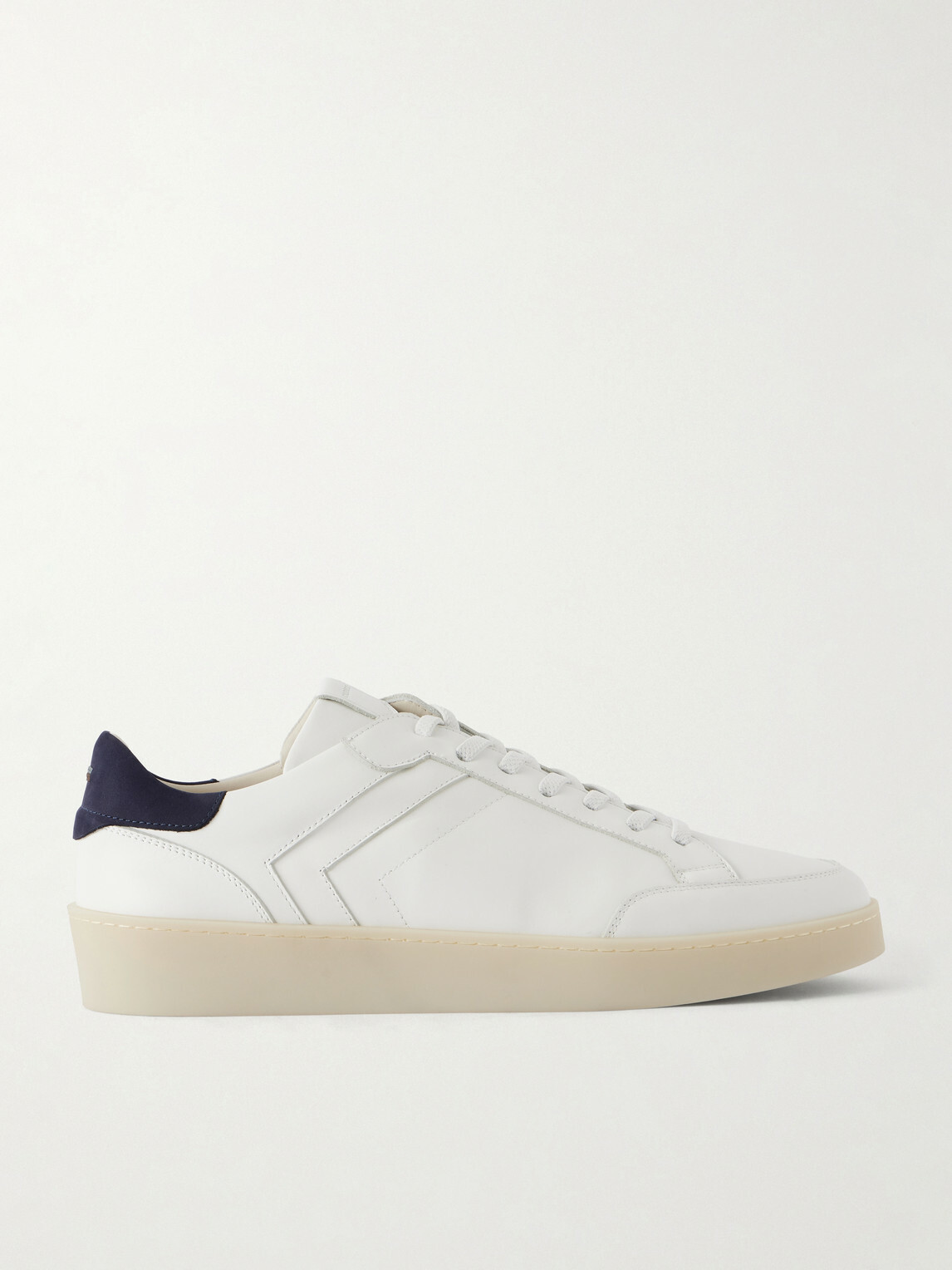 Canali - Nuvola Nubuck-Trimmed Leather Sneakers - Neutrals