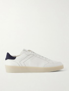 Canali - Nuvola Nubuck-Trimmed Leather Sneakers - Neutrals