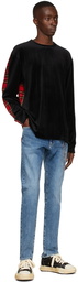 mastermind JAPAN Black & Red Velour Long Sleeve T-Shirt