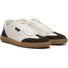 Versace Brown & White Greca Court Nappa & Suede Sneakers