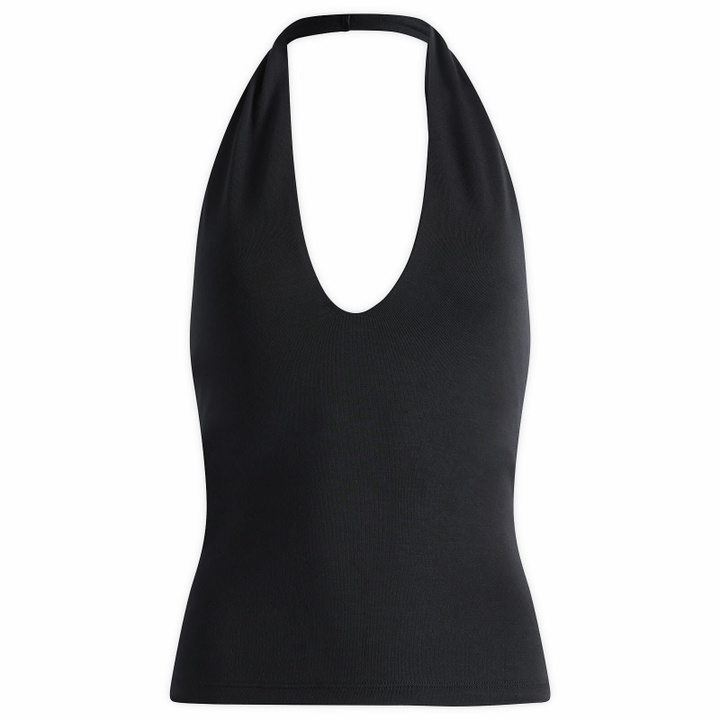Photo: SKIMS Women's Smooth Layers Halter Top in Obsidian