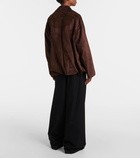 Loewe Belted draped suede shirt