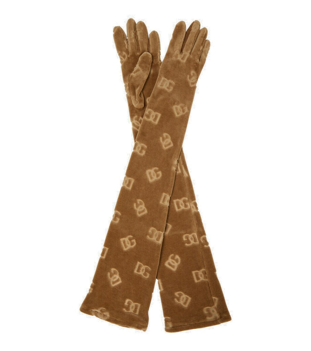 Dolce & Gabbana Beige Kim Kardashian Edition Long Gloves