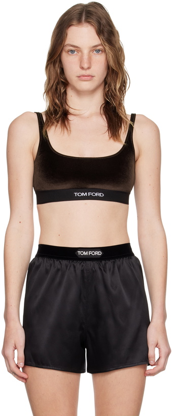 Photo: TOM FORD Brown Jacquard Bra