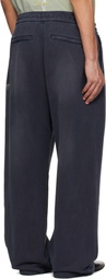 WOOYOUNGMI Navy One-Tuck Dyed Cotton Sweatpants