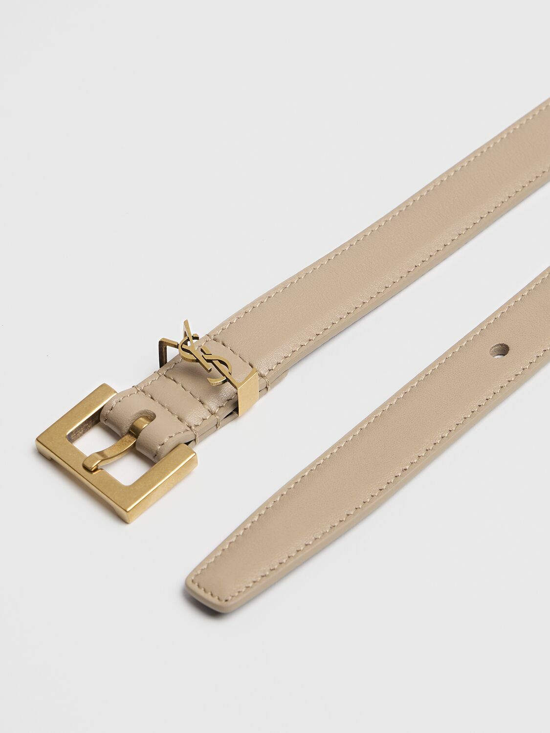 SAINT LAURENT - 2cm Monogram Leather Belt Saint Laurent