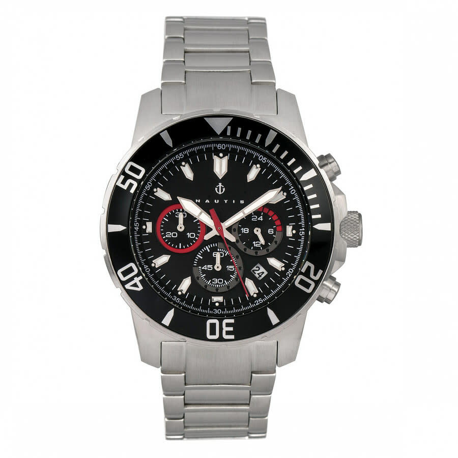 Nautis Dive Chrono 500 Chronograph Quartz Black Dial Mens Watch 17065-B