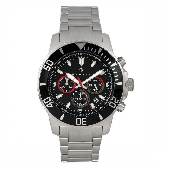 Photo: Nautis Dive Chrono 500 Chronograph Quartz Black Dial Mens Watch 17065-B