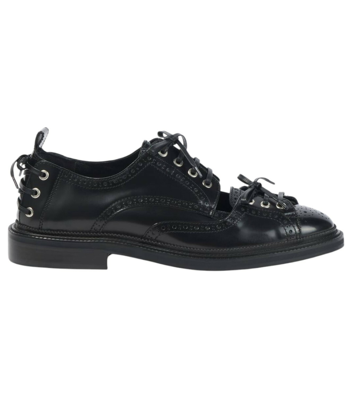 Simone Rocha - Eyelet-Embellished Glossed-Leather Brogues