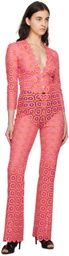 Moschino Pink Plunging Jumpsuit