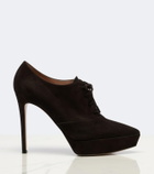 Gianvito Rossi Lace-up suede platform pumps