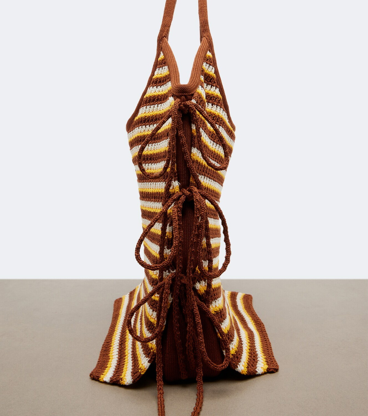 Miu Miu Ivy crochet striped tote bag