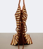 Miu Miu Ivy crochet striped tote bag